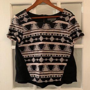 Aztec Stitched Short Sleeve Shirt